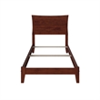 AFI Metro Twin XL Solid Wood Panel Bed with USB Charging Station in Walnut