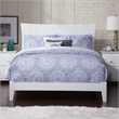 AFI Metro Full Solid Wood Panel Bed with USB Charging Station in White