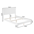 AFI Metro Full Solid Wood Panel Bed with USB Charging Station in White