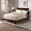 AFI Metro Full Solid Wood Panel Bed with USB Charger in Walnut