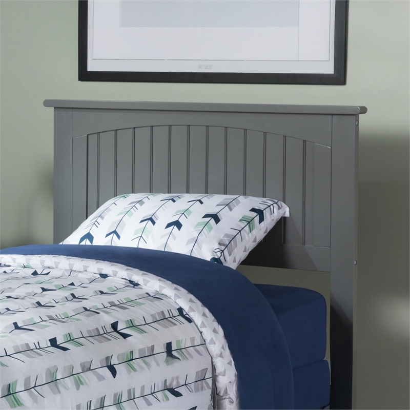 Nantucket Twin Wood Panel Headboard in Grey