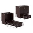 Nantucket Twin Wood Murphy Bed Chest w Mattress and Built-in Charger in Espresso