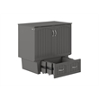 Nantucket Twin Wood Murphy Bed Chest with Mattress and Built-in Charger in Gray