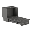 Nantucket Twin Wood Murphy Bed Chest with Mattress and Built-in Charger in Gray