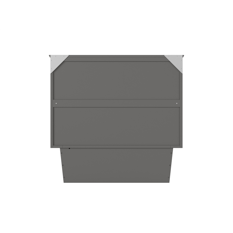 Nantucket Twin Wood Murphy Bed Chest with Mattress and Built-in Charger in Gray