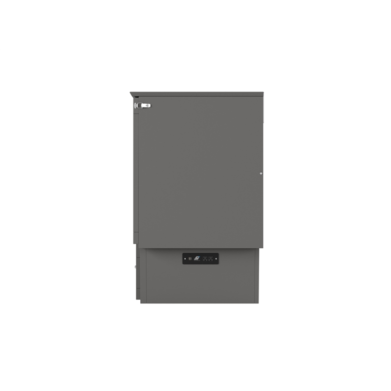 Nantucket Twin Wood Murphy Bed Chest with Mattress and Built-in Charger in Gray