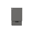 Nantucket Twin Wood Murphy Bed Chest with Mattress and Built-in Charger in Gray