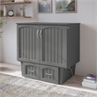 Nantucket Twin Wood Murphy Bed Chest with Mattress and Built-in Charger in Gray