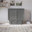 Nantucket Twin Wood Murphy Bed Chest with Mattress and Built-in Charger in Gray