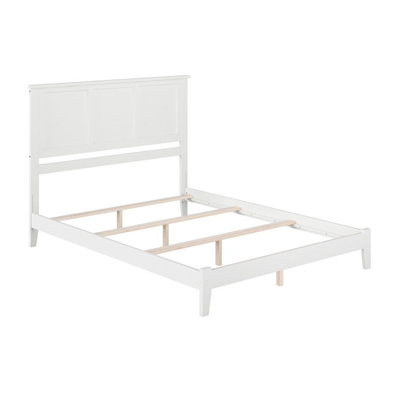 Madison King Solid Wood Foundation Bed in White