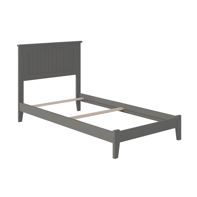 Nantucket Twin Solid Wood Foundation Bed in Grey