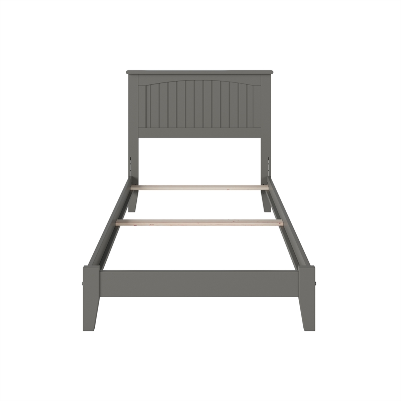 Nantucket Twin Solid Wood Foundation Bed in Grey
