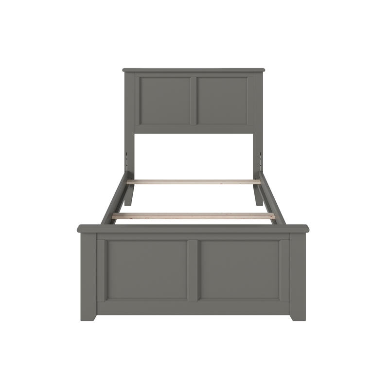 Madison Twin XL Wood Foundation Bed with Matching Footboard in Grey