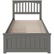 Mission Twin Wood Platform Bed with Matching Footboard & Storage Drawers in Grey