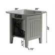 AFI Nantucket Solid Wood End Table with Built In Device Charger in Gray