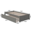 AFI Concord Solid Wood Twin Bed and Footboard with Twin Trundle in Gray