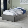 AFI Concord Solid Wood Twin Bed and Footboard with Twin Trundle in Gray