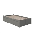 AFI Concord Solid Wood Twin Bed and Footboard with Twin Trundle in Gray