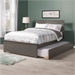 Nantucket Full Platform Bed with Matching Footboard and Twin Trundle in Grey