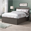 Nantucket Full Platform Bed with Matching Footboard and Twin Trundle in Grey