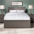 Nantucket Full Platform Bed with Matching Footboard and Twin Trundle in Grey