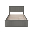 Nantucket Full Platform Bed with Matching Footboard and Twin Trundle in Grey