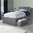 Nantucket Full Wood Platform Bed with Matching Footboard and Drawers in Grey