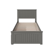 Nantucket Full Wood Platform Bed with Matching Footboard and Drawers in Grey