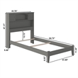 AFI Newport Twin Bookcase Solid Wood Bed in Grey