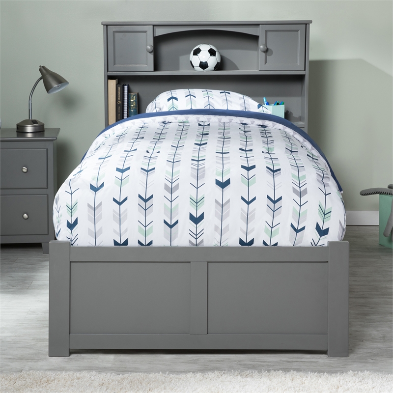 AFI Newport Twin Solid Wood with 2 Storage Drawers in Grey