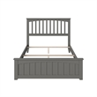 Mission Full Wood Foundation Bed with Matching Footboard in Grey