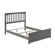 Mission Full Wood Foundation Bed with Matching Footboard in Grey