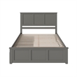 Madison Queen Platform Bed with Matching Footboard & Storage Drawers in Grey