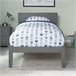 Orlando Twin Solid Wood Platform Bed in Grey