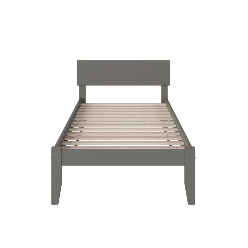 Orlando Twin Solid Wood Platform Bed in Grey