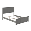 Madison Full Wood Foundation Bed with Matching Footboard in Grey