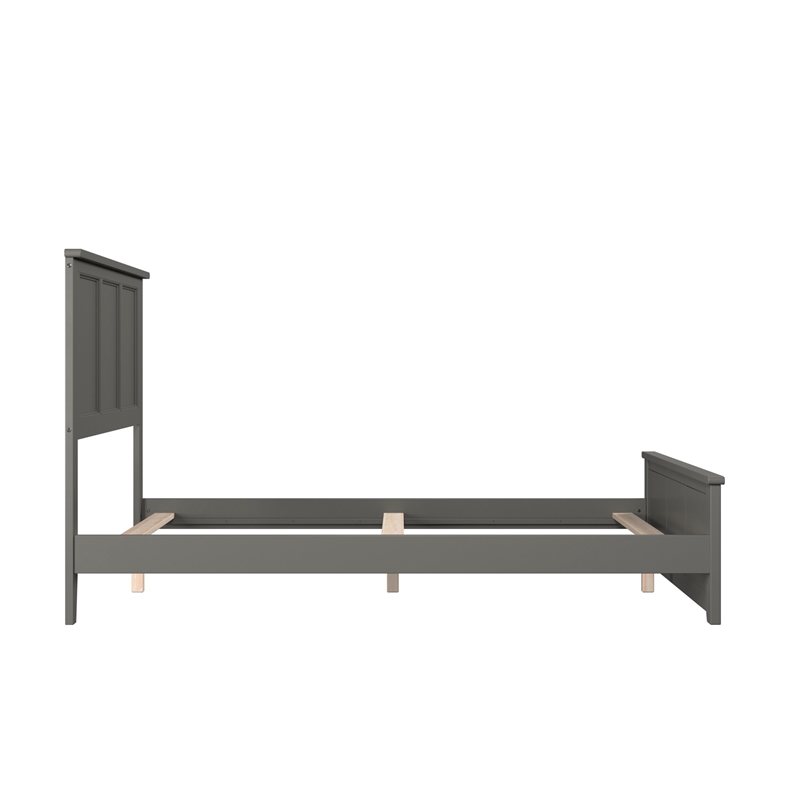 Madison Full Wood Foundation Bed with Matching Footboard in Grey