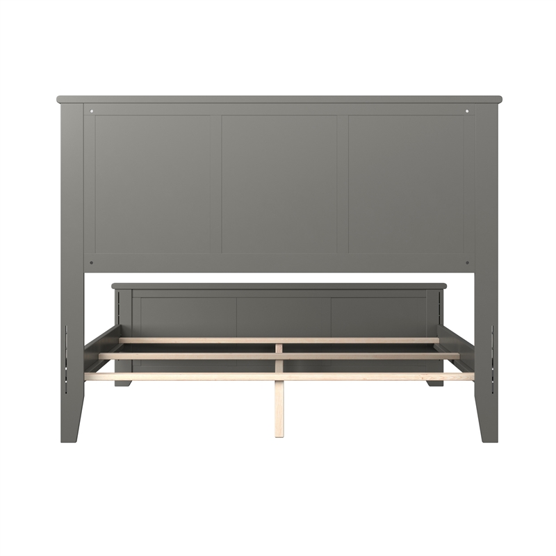 Madison Full Wood Foundation Bed with Matching Footboard in Grey