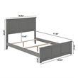 Madison Full Wood Foundation Bed with Matching Footboard in Grey