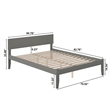 Orlando Queen Solid Wood Platform Bed in Grey