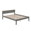 Orlando Queen Solid Wood Platform Bed in Grey