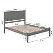 Madison King Solid Wood Platform Bed in Grey