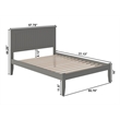 Nantucket Full Solid Wood Platform Bed in Grey