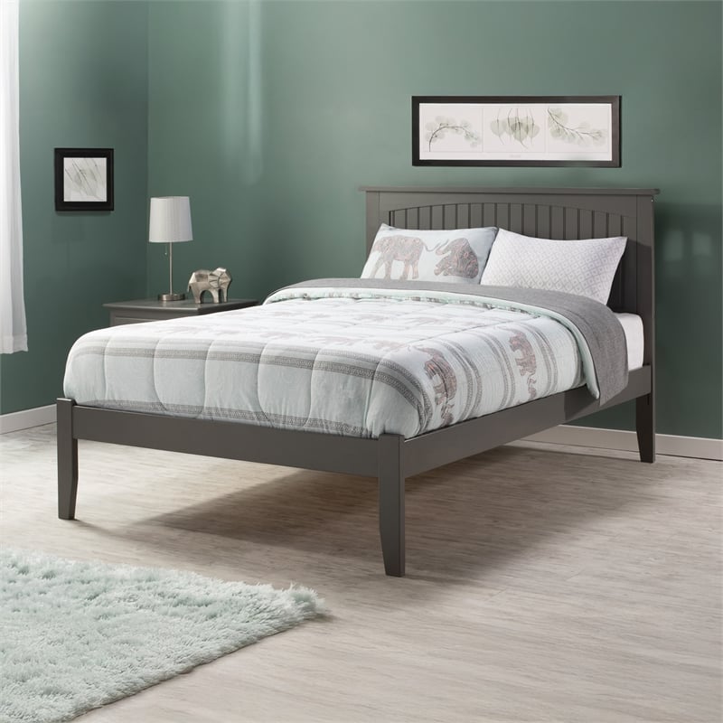 Nantucket Full Solid Wood Platform Bed in Grey