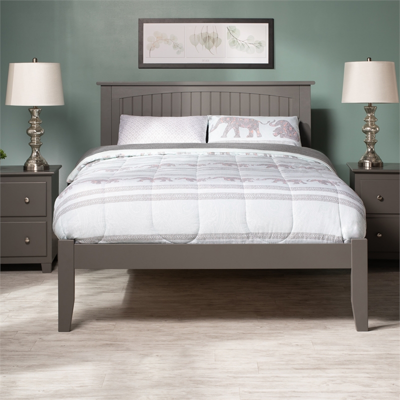 Nantucket Full Solid Wood Platform Bed in Grey