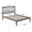 Mission Queen Solid Wood Platform Bed in Grey