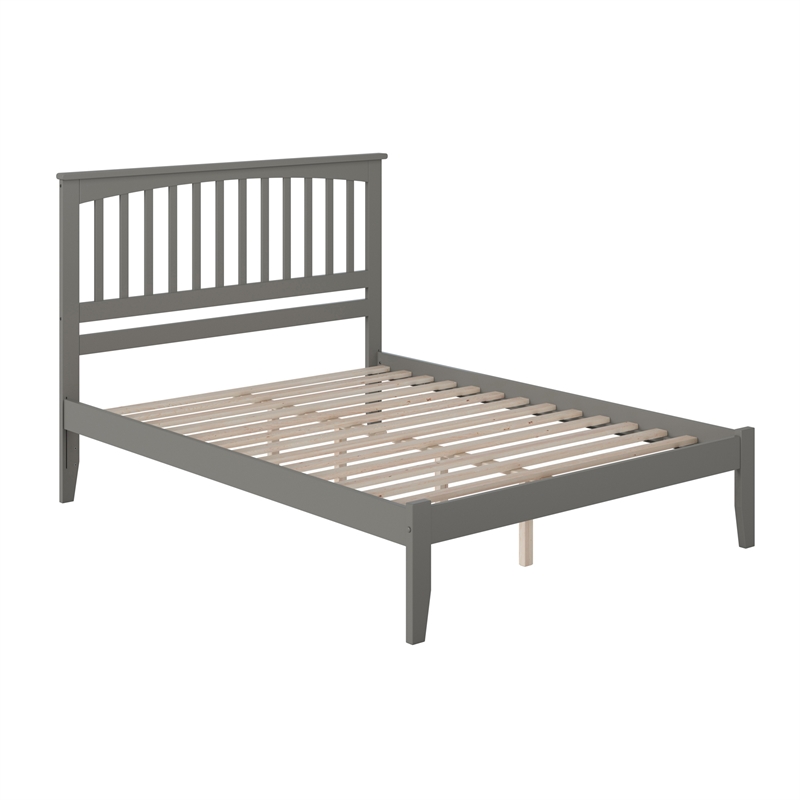 Mission Queen Solid Wood Platform Bed in Grey