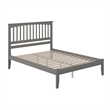 Mission Queen Solid Wood Platform Bed in Grey