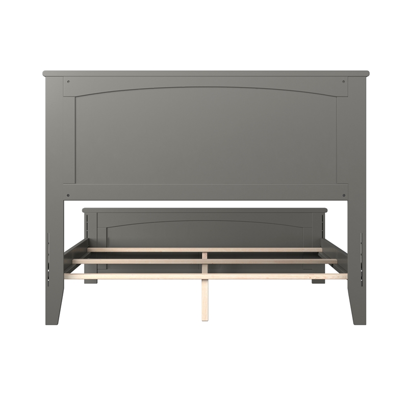 Nantucket Full Wood Foundation Bed with Matching Footboard in Grey