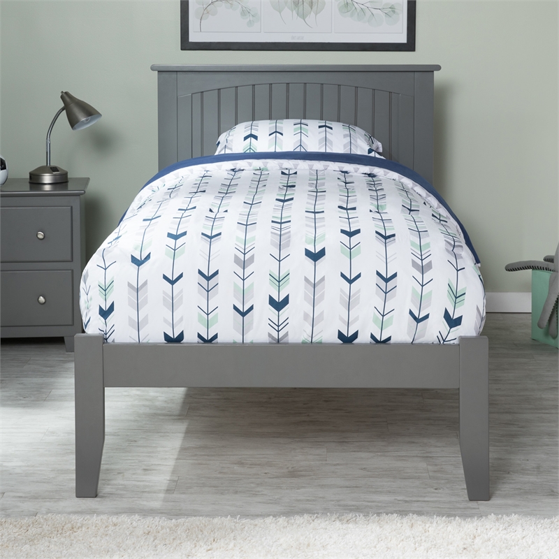 Nantucket Twin XL Solid Wood Platform Bed in Grey
